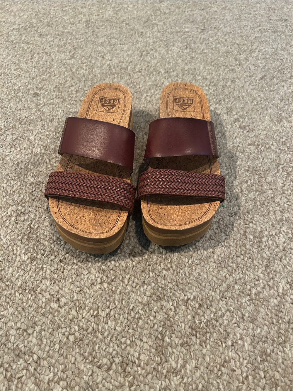 Reef Women's Brown Dual-Strap Sandals Cushion Vista Hi size 6